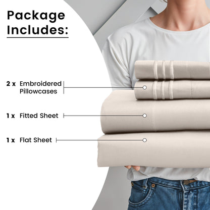 Fitted Sheet Set 6-Piece Brushed Polyester Deep Pocket Bed Sheets 20 Colors Hotel Luxury Bedding with Embroidered Pillowcases