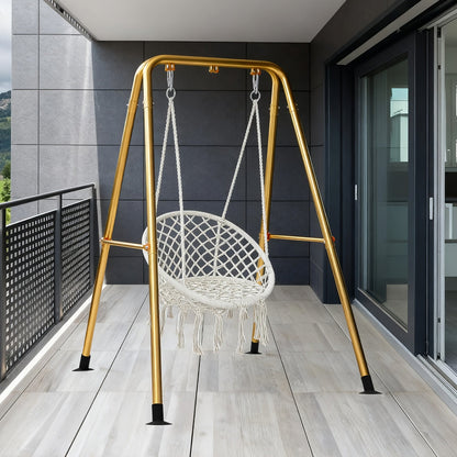 Hammock Chair Stand shown in the Golden Stand option