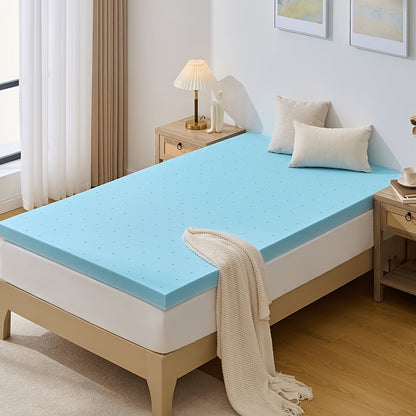 Mattress Topper shown in the 1.5 Inch-Blue, Twin(39*75in) option