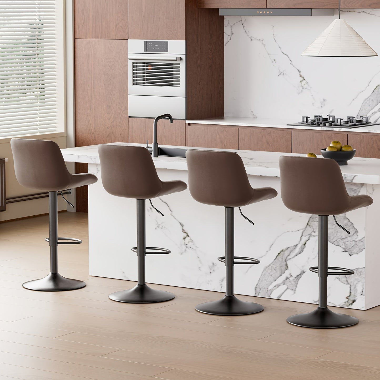 Bar Stool shown in the Brown, Set Of 4pcs option