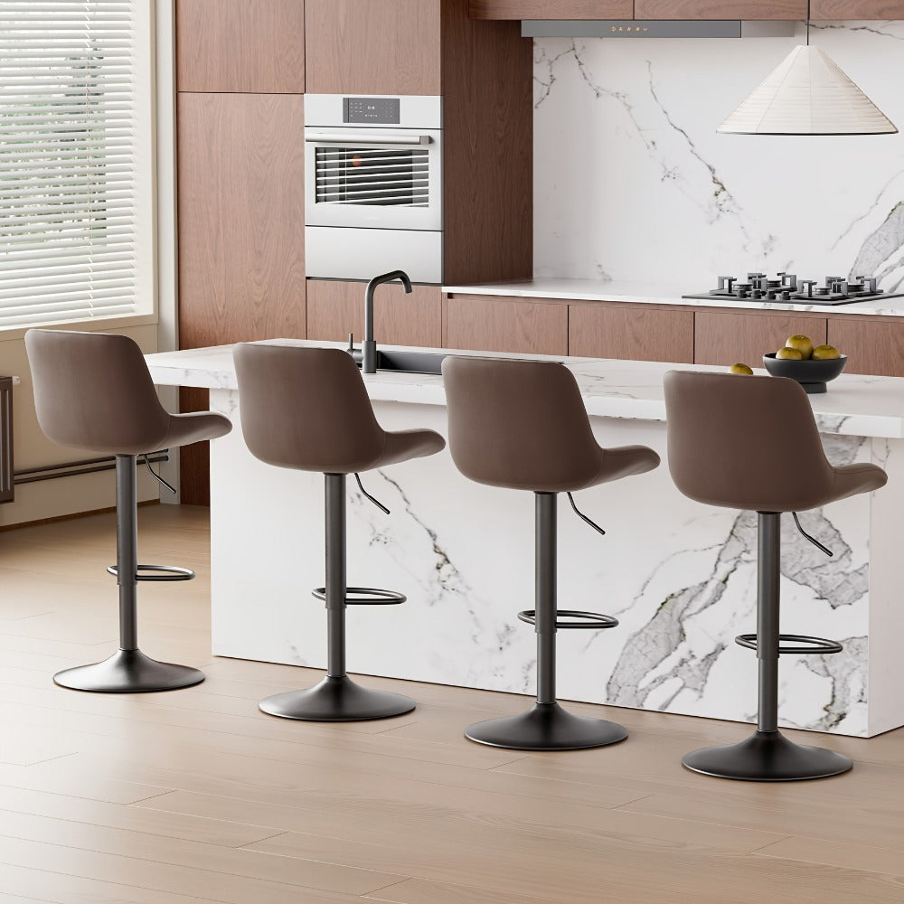 1-Piece Set Upholstered Bar Stool with Adjustable Height and Footrest for Kitchen detail image - detail view 12