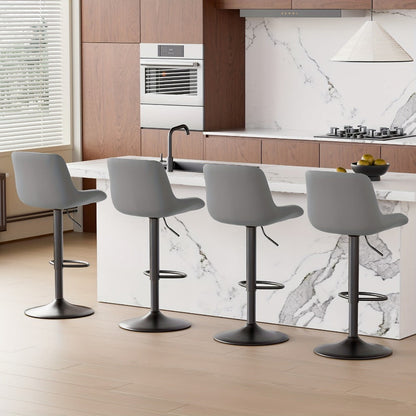 1-Piece Set Upholstered Bar Stool with Adjustable Height and Footrest for Kitchen detail image - detail view 16