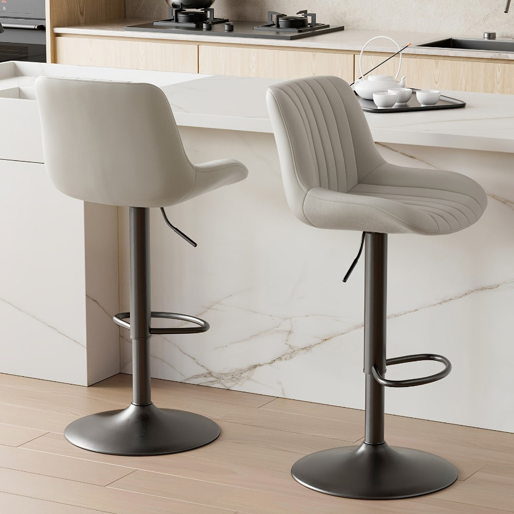 1-Piece Set Upholstered Bar Stool with Adjustable Height and Footrest for Kitchen detail image - detail view 19