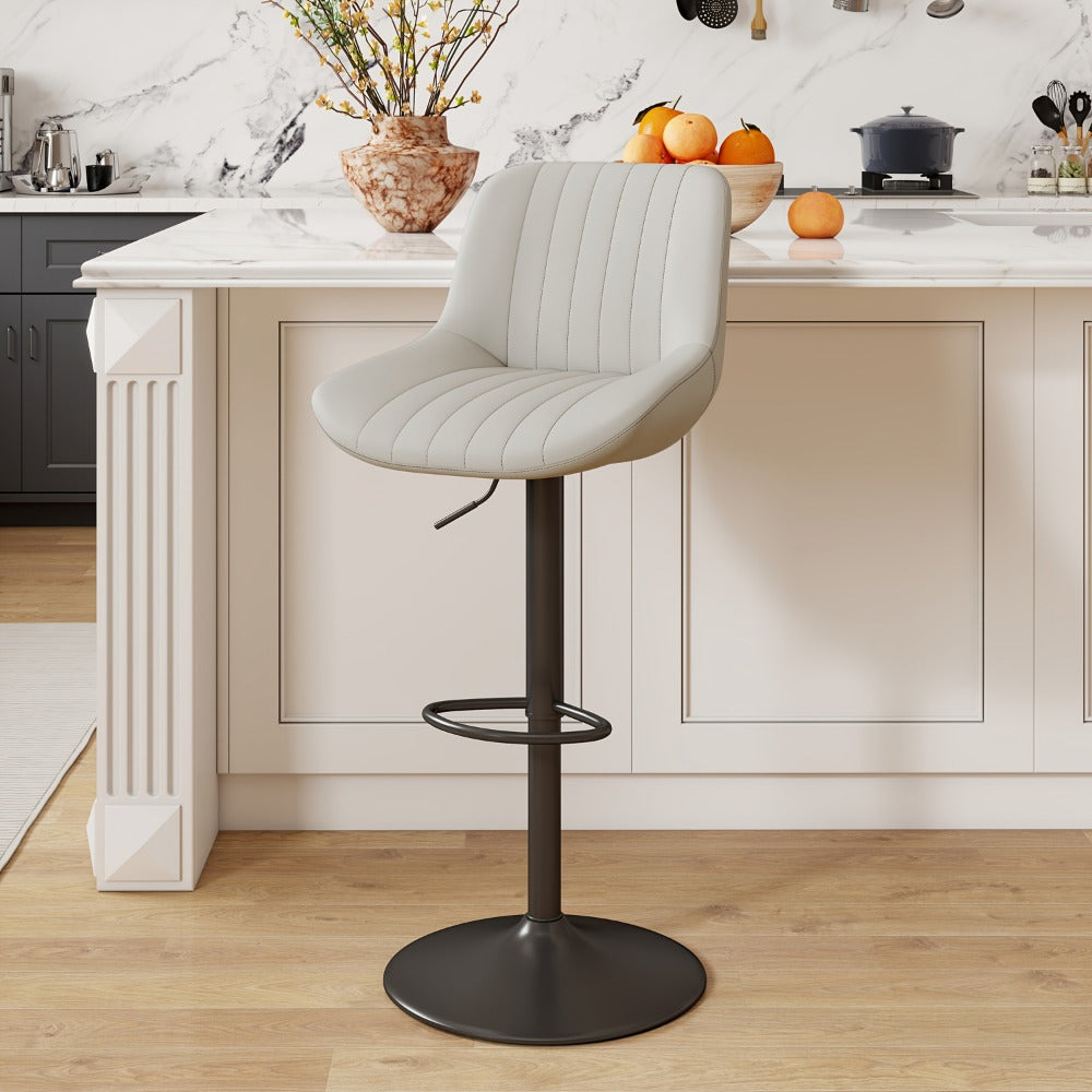 1-Piece Set Upholstered Bar Stool with Adjustable Height and Footrest for Kitchen detail image - detail view 22