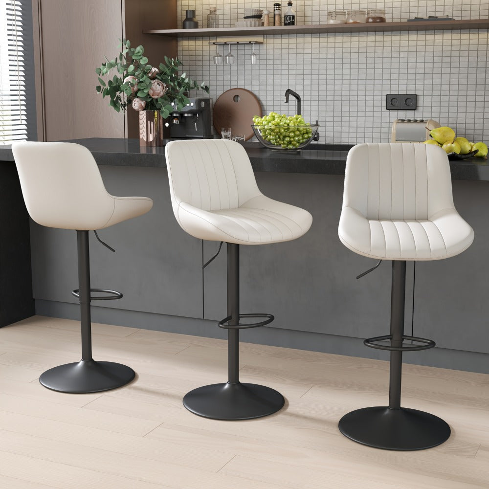 1-Piece Set Upholstered Bar Stool with Adjustable Height and Footrest for Kitchen detail image - detail view 25