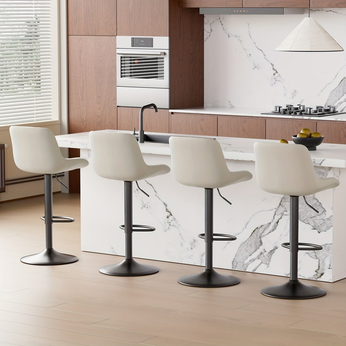 Bar Stool shown in the Light Grey, Set Of 4pcs option