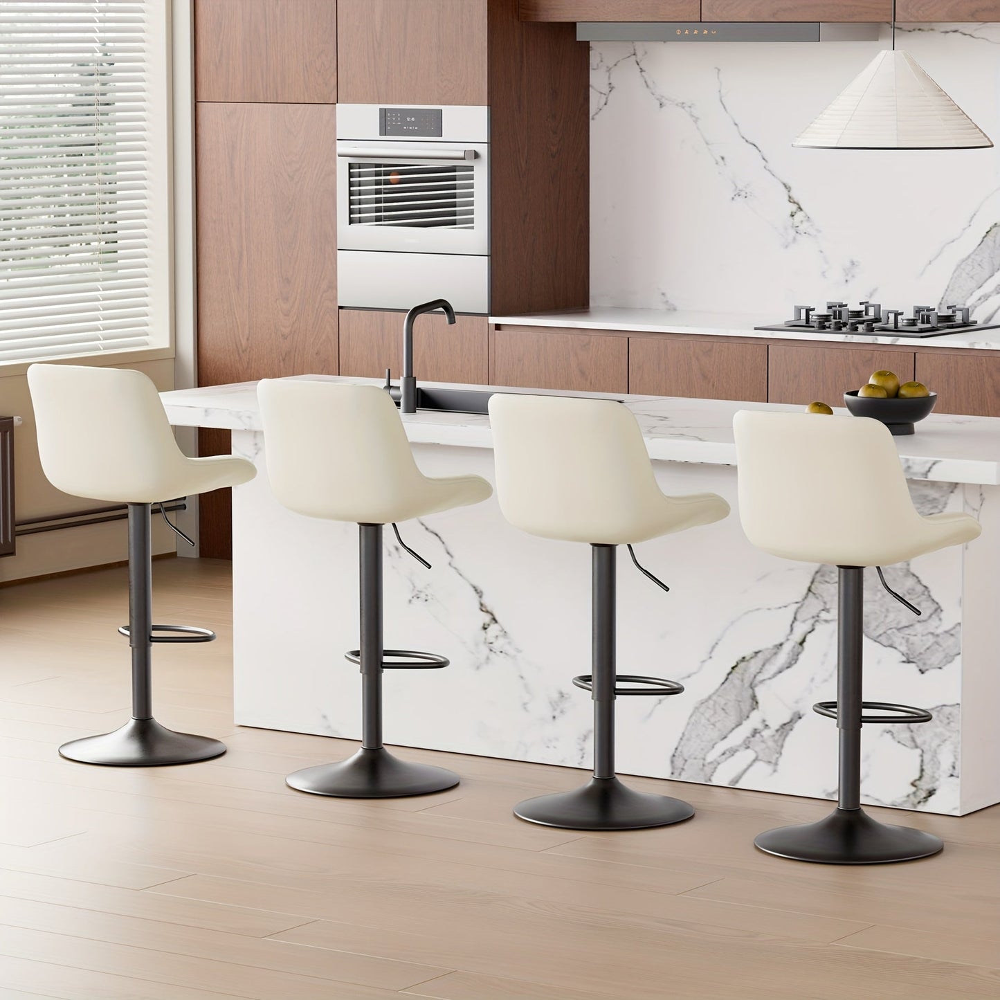 Bar Stool shown in the White, Set Of 4pcs option