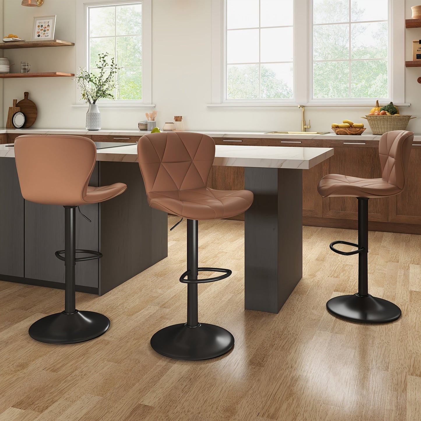 Bar Stool shown in the Autumn Umber, Set Of 3pcs option