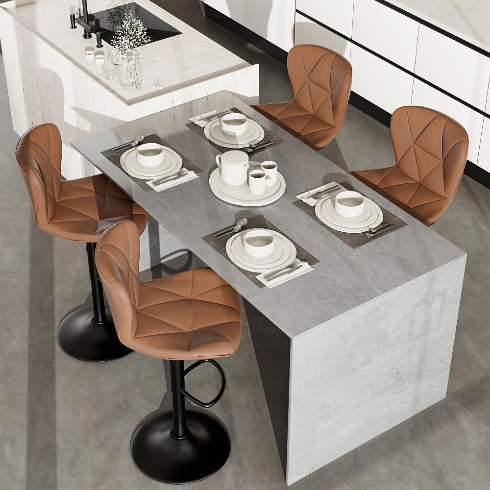 1-Piece Set Upholstered Bar Stool with Adjustable Height and Padded Seat detail image - detail view 16