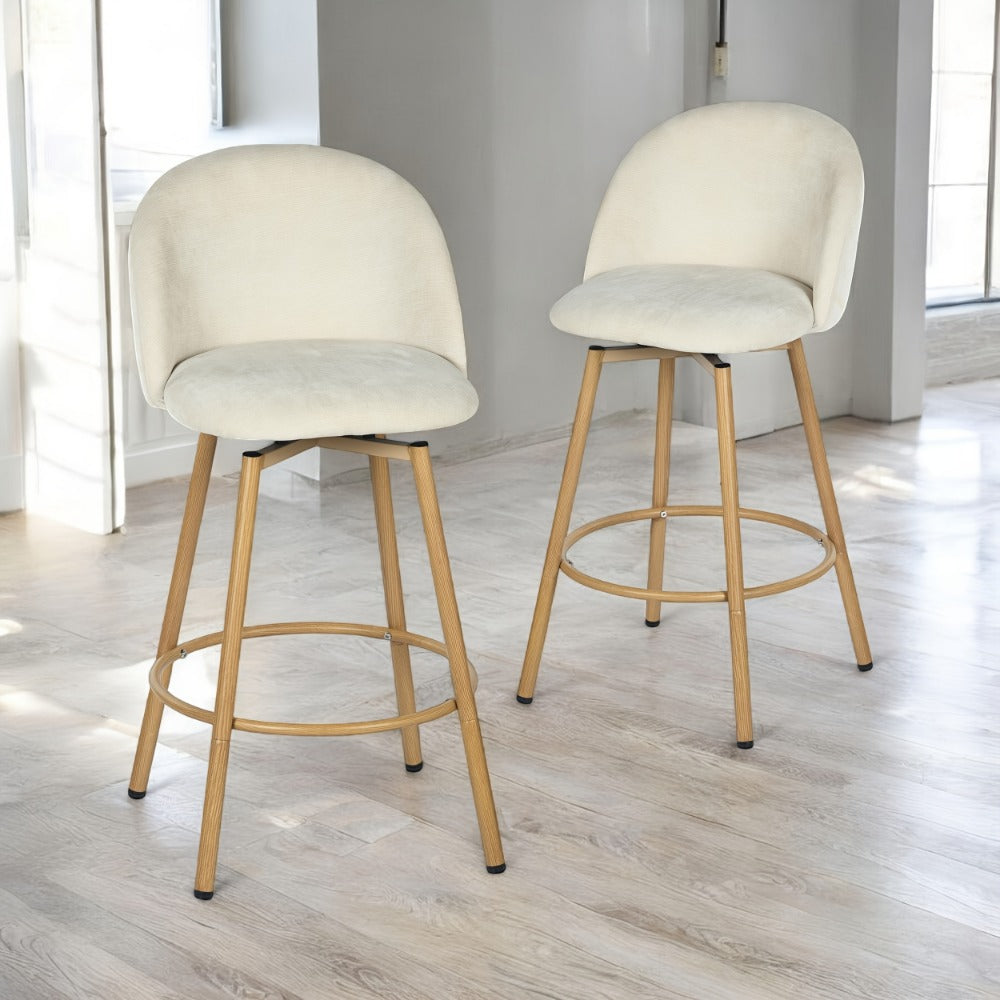 1-Piece Set Upholstered Counter Stool with Footrest and Padded Seat for Kitchen detail image - detail view 10
