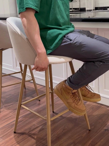 1-Piece Set Upholstered Counter Stool with Footrest and Padded Seat for Kitchen detail image - detail view 14