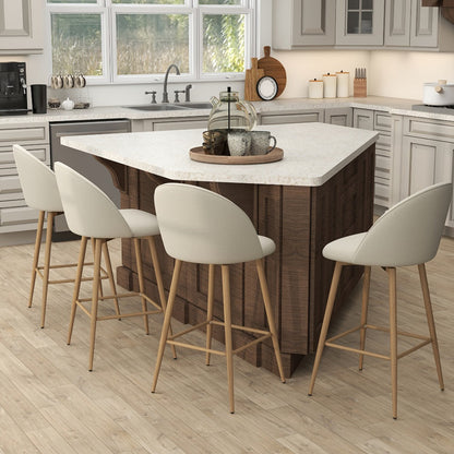 1-Piece Set Upholstered Counter Stool with Footrest and Padded Seat for Kitchen detail image - detail view 5
