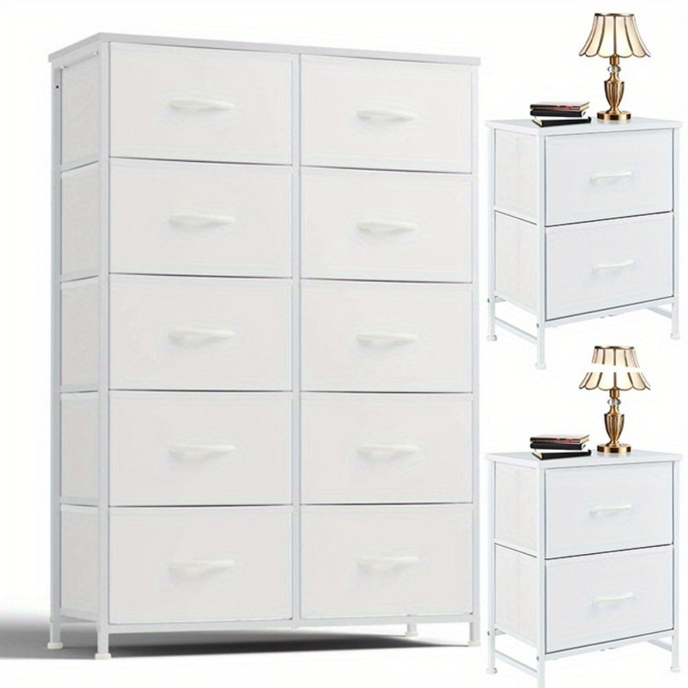 10-Drawer Wood Dresser, Drawer Storage Cabinet for Organized Everyday Storage in Bedroom detail image - detail view 3