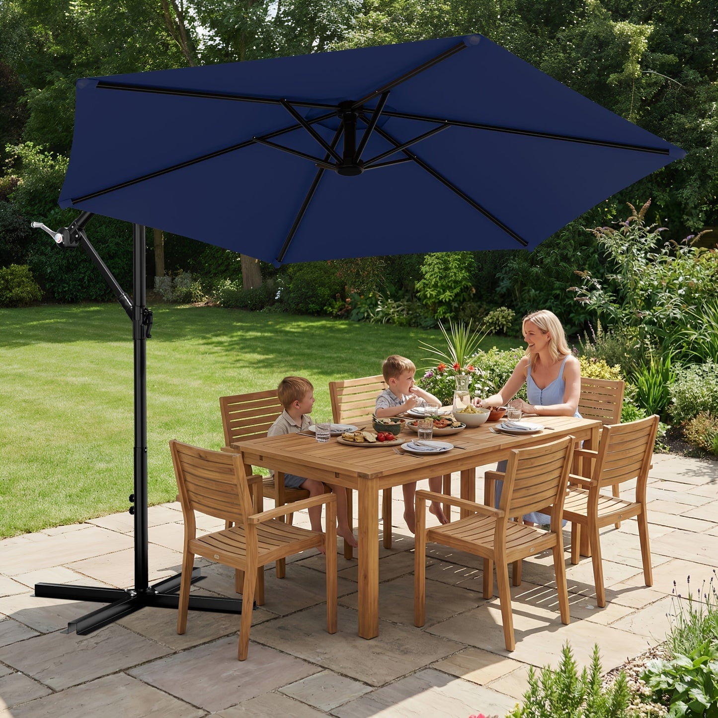 Cantilever Patio Umbrella shown in the navy option