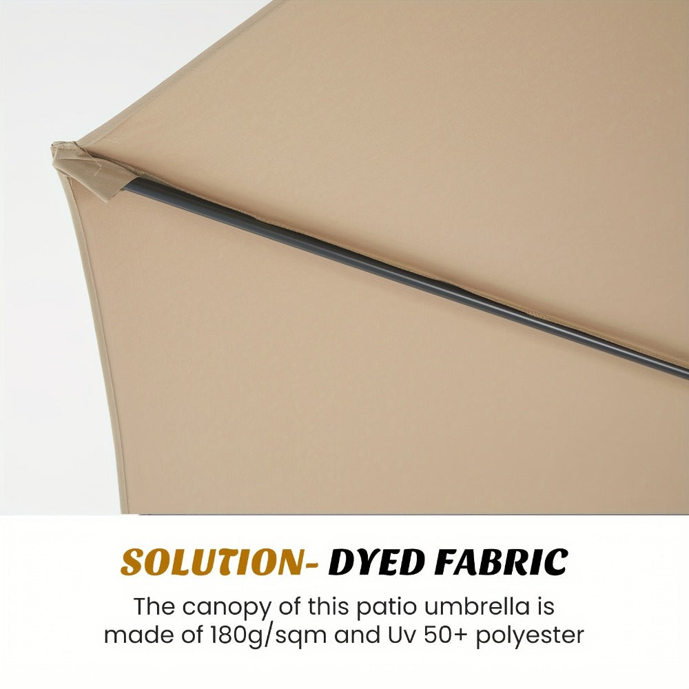 10-Foot Fabric Beach Umbrella with UV Protection and Waterproof Protection for Patio detail image - detail view 10