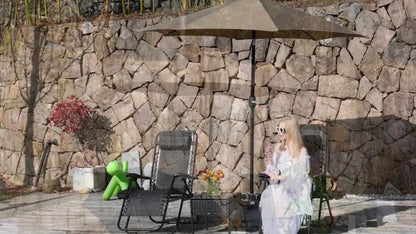 10-Foot Fabric Beach Umbrella with UV Protection and Waterproof Protection for Patio detail image - detail view 14