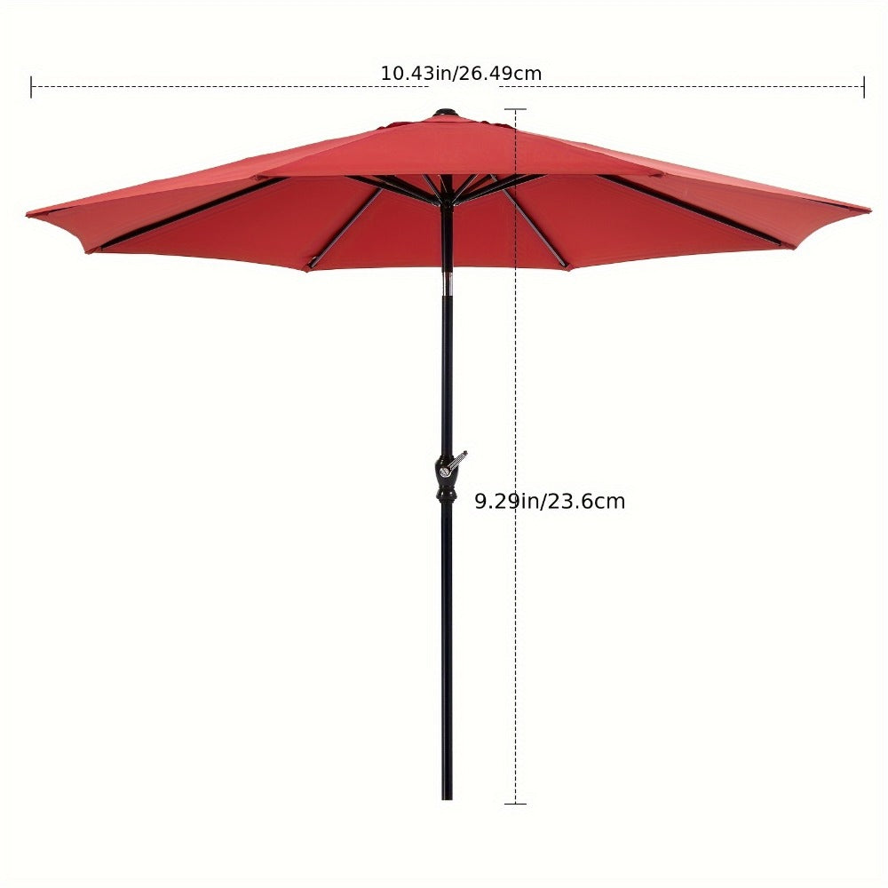 10-Foot Fabric Beach Umbrella with UV Protection and Waterproof Protection for Patio detail image - detail view 5