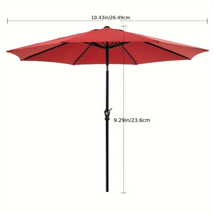 10-Foot Fabric Beach Umbrella with UV Protection and Waterproof Protection for Patio detail image - detail view 5
