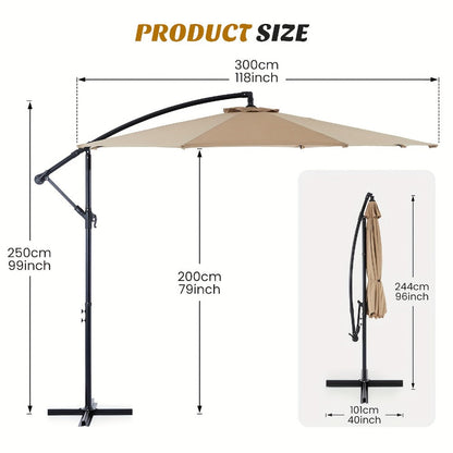 10-Foot Fabric Beach Umbrella with UV Protection and Waterproof Protection for Patio detail image - detail view 6