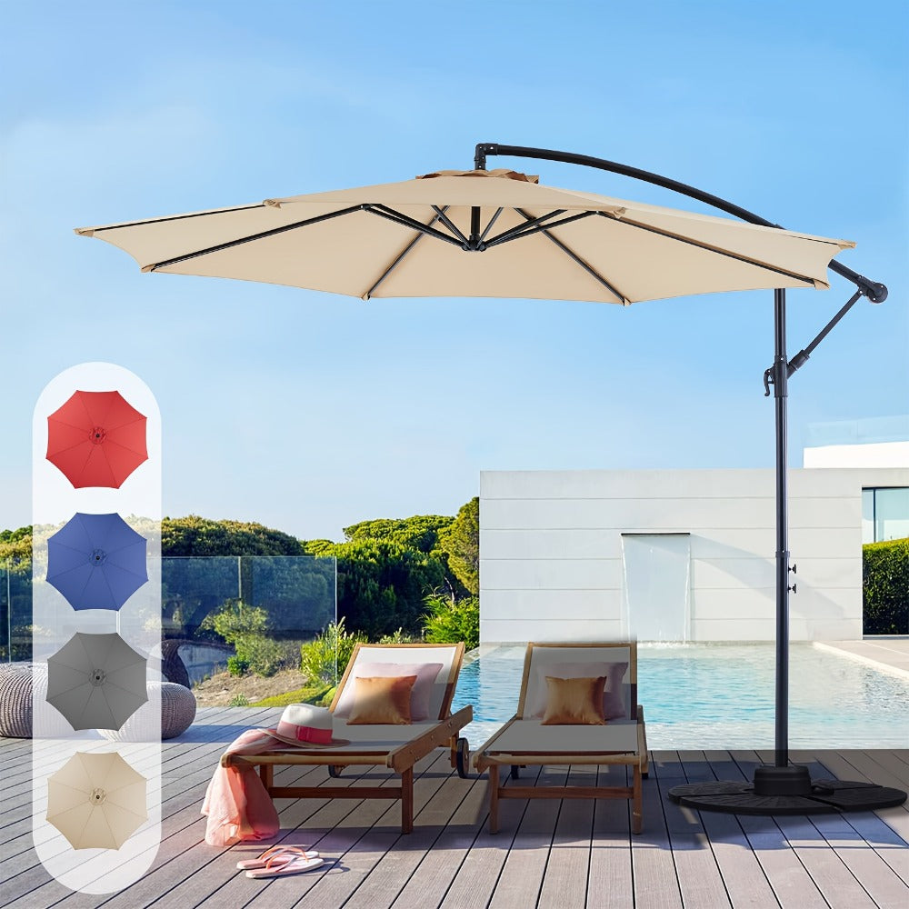 10-Foot Fabric Beach Umbrella with UV Protection and Waterproof Protection for Patio detail image - detail view 8