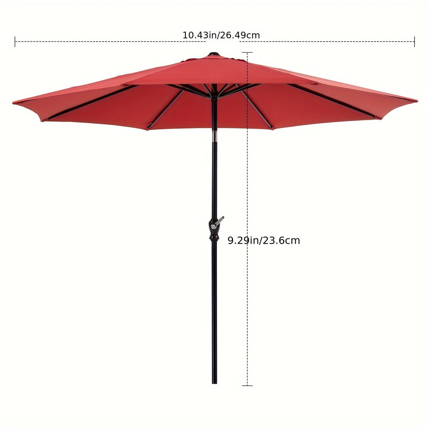 Beach Umbrella shown in the Red, 9' X 9' Umbrellas option