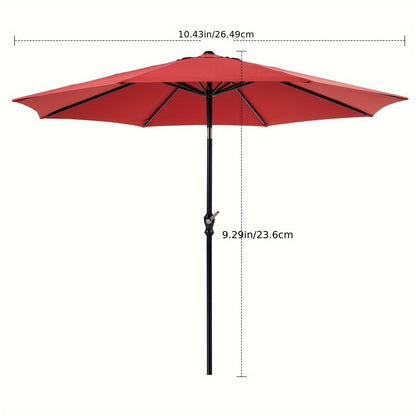 Beach Umbrella shown in the Red, 9' X 9' Umbrellas option