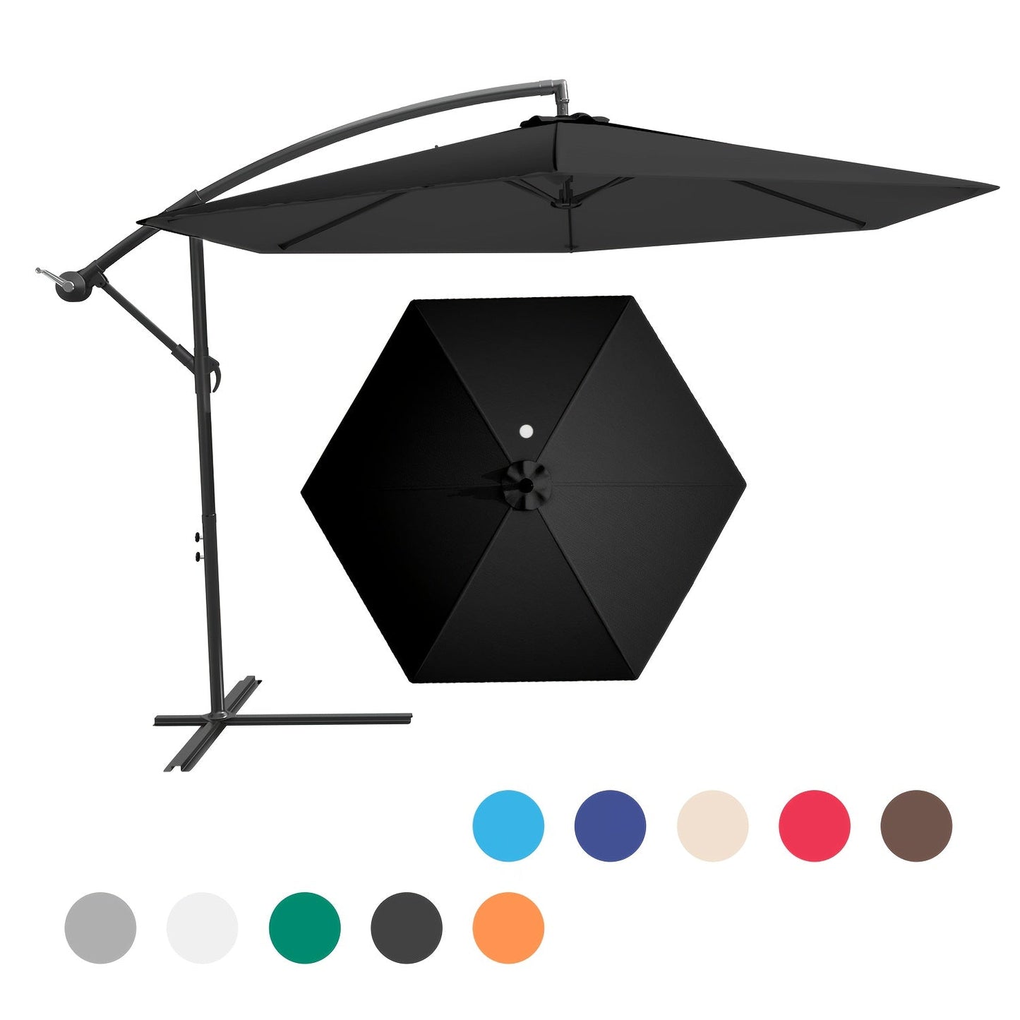 Cantilever Patio Umbrella shown in the Black option