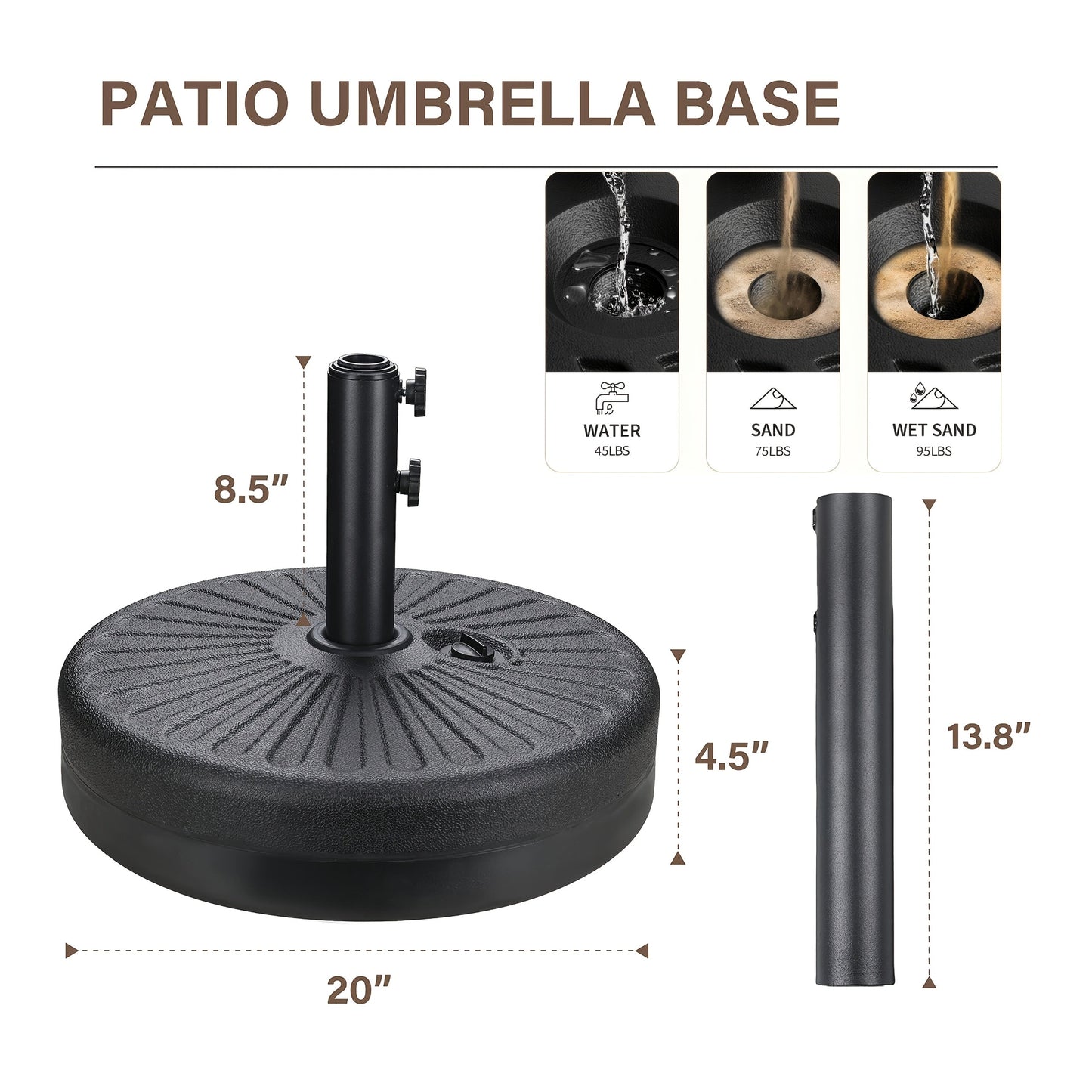 Patio Umbrella shown in the 95lb Patio Umbrella Stand Base option