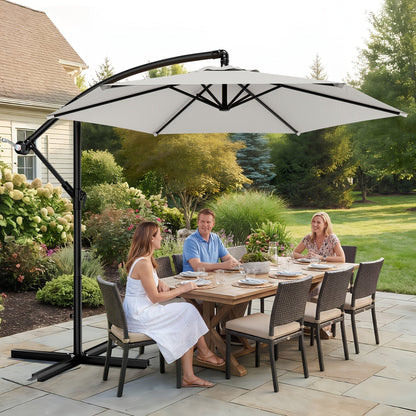 Patio Umbrella shown in the Foggy Gray, 10ft option
