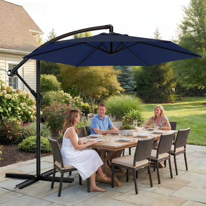 Patio Umbrella shown in the navy, 10ft option