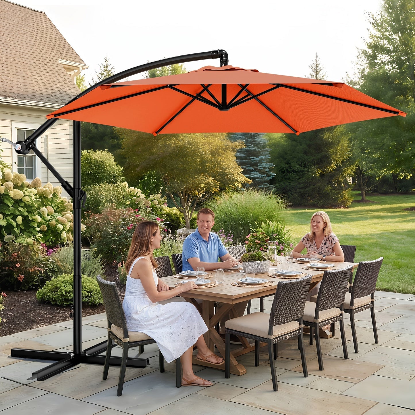 Patio Umbrella shown in the Orange, 10ft option
