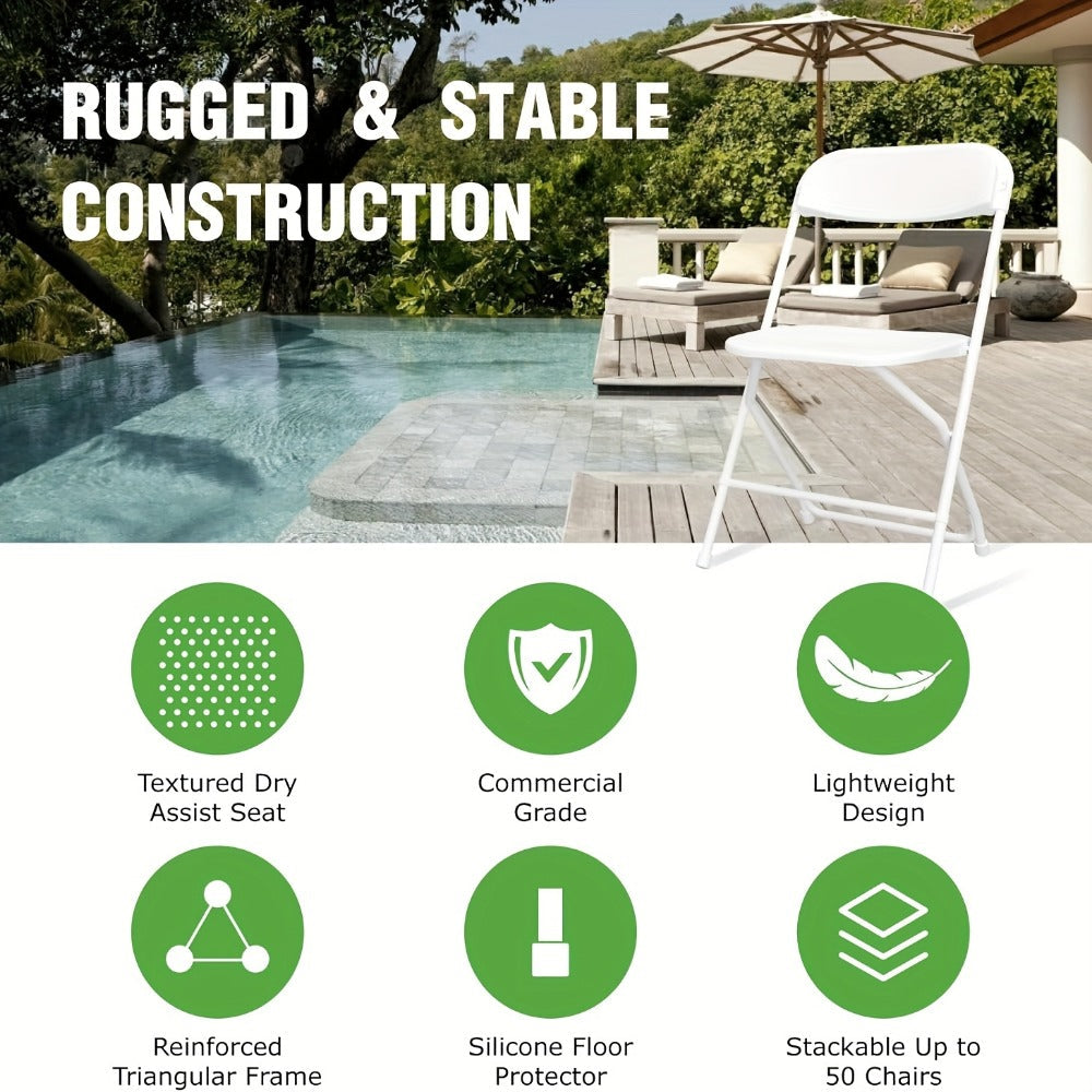 10-Piece Set Folding Chair with Weather-Resistant Finish and Stackable Design detail image - detail view 11