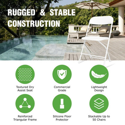 10-Piece Set Folding Chair with Weather-Resistant Finish and Stackable Design detail image - detail view 14