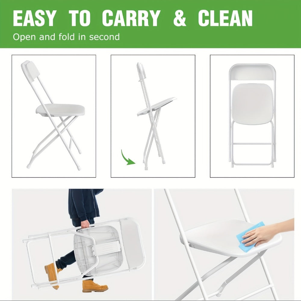10-Piece Set Folding Chair with Weather-Resistant Finish and Stackable Design detail image - detail view 9