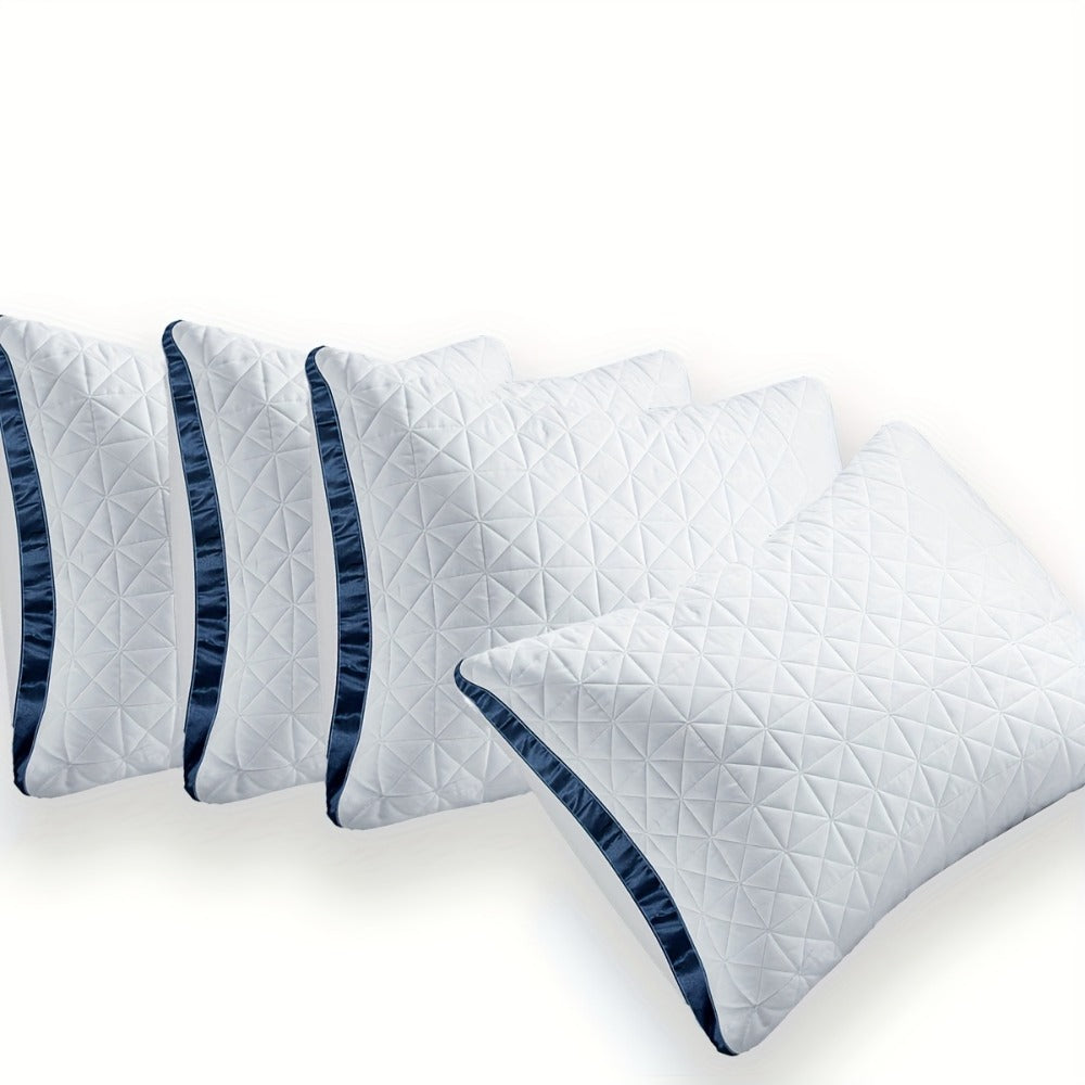 Hotel Quality Sleep Pillows Firm Support Cool-to-Touch Fiber Fill 2/4 Pack – Back Stomach Side Sleeper Pillow Set Soft Breathable Bed