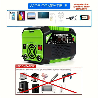Power Inverter 500W/1000W DC 12V to AC 110V - Car Power Converter with LCD Display, 2 AC Outlets