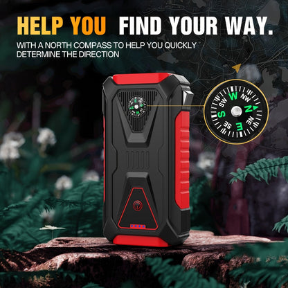 TM26 Jump Starter with 74Wh Checkout Label, Red-and-Black Case, Clamp Leads and Digital Display