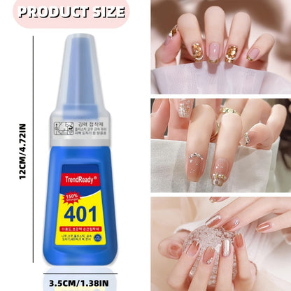 Waterproof Nail Adhesive Tabs with Nail Stickers 0.85oz Dropper Tip Bottle – Extra Strong Alcohol-Free Quick Release Long Wearing Salon