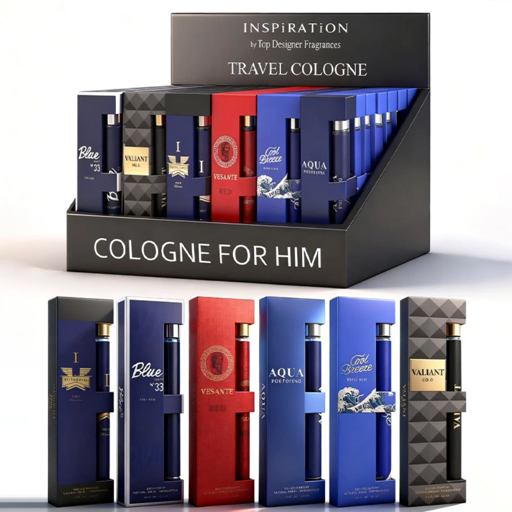 Eau de Toilette Six-Piece Fragrance Spray Set for Men with 35ml Bottles in Mixed Color Boxes