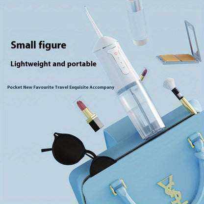 Water Flosser Cordless Three-Mode Oral Irrigator with Four Nozzles, USB Charging and Pink, Purple, Black or White Options