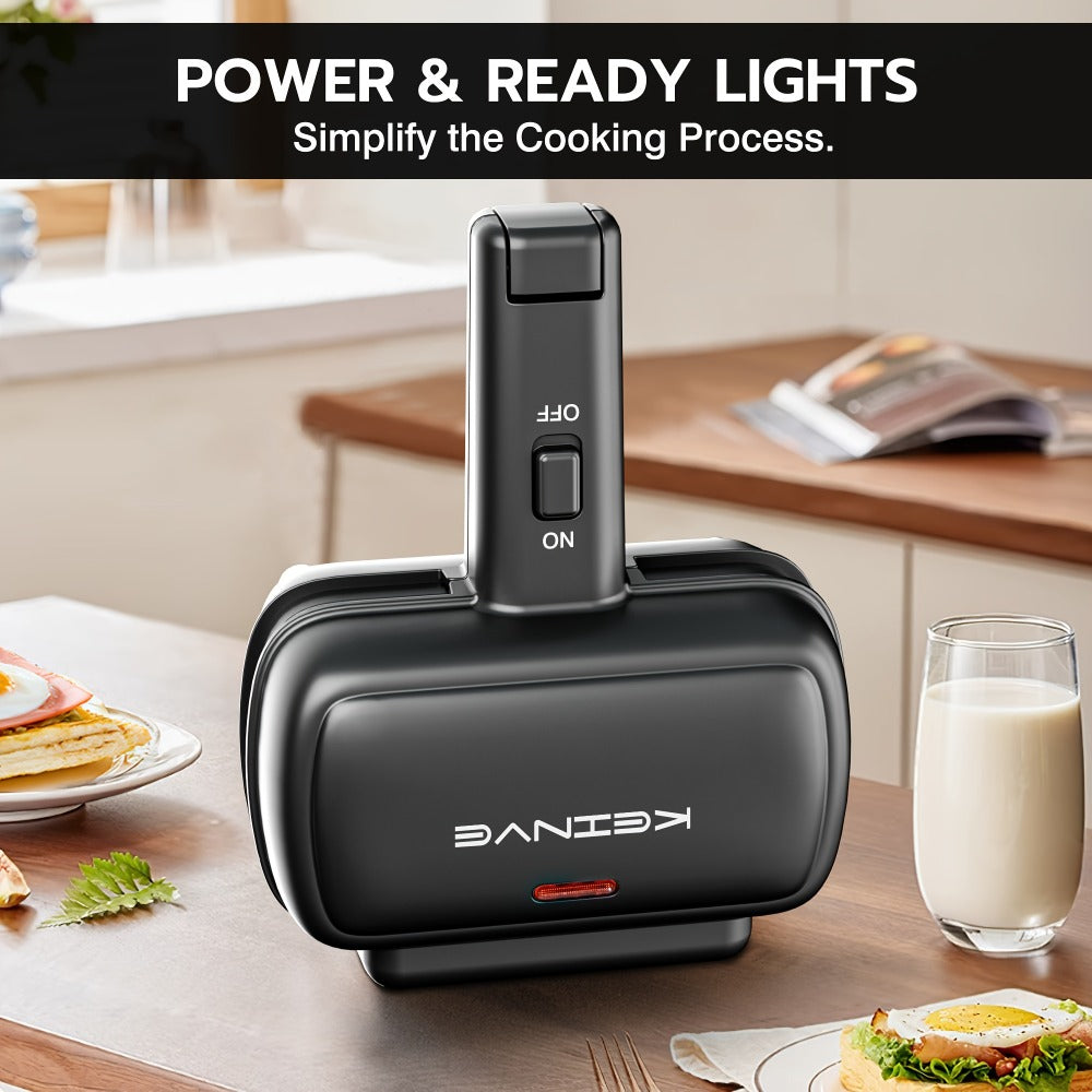 Electric Sausage Grill and Sandwich Maker with Nonstick Plate and Cord Storage Compact for Grilling, Camping and Outdoor Meals