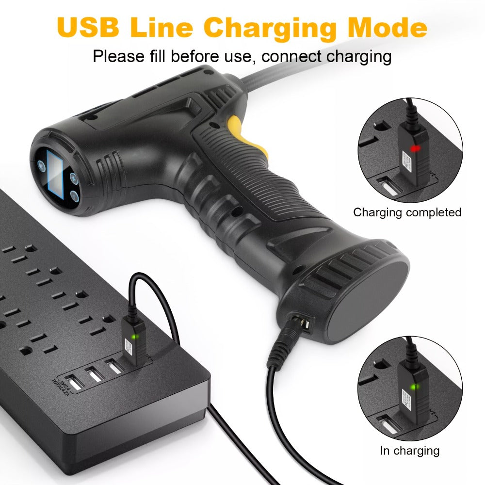 Portable Air Compressor 5200mAh – Wireless Rechargeable Tire Inflator with Digital Pressure Gauge for Car, Bicycle & Ball, Auto Shut-Off