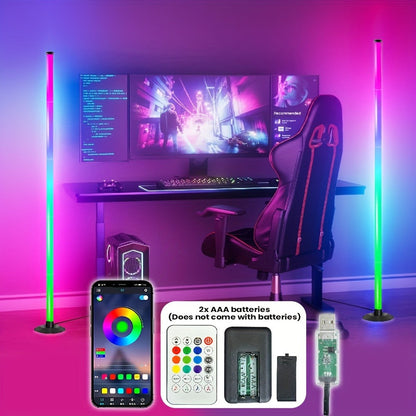 RGB Floor Lamp with Remote Control USB Powered, Color Changing LED Corner Lamp with Adjustable Brightness