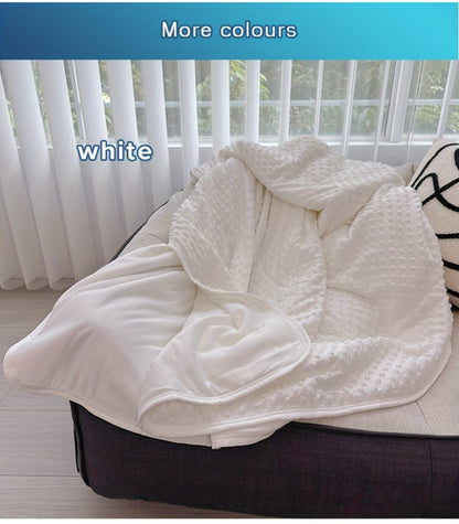 Cooling Blanket for Summer – Breathable Lightweight Throw with Soundwave Embossed Striped Design, 100% Polyester Machine Washable Blanket