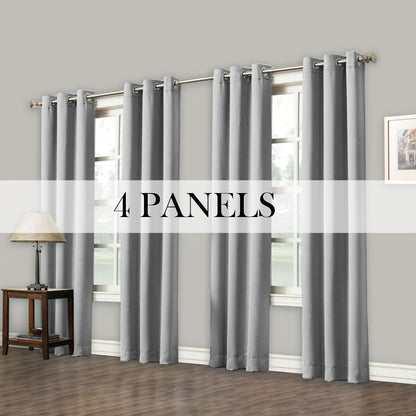 Grommet-Top Blackout Curtain Options in Nine Colors with Seven Width, Length or Panel-Count Labels