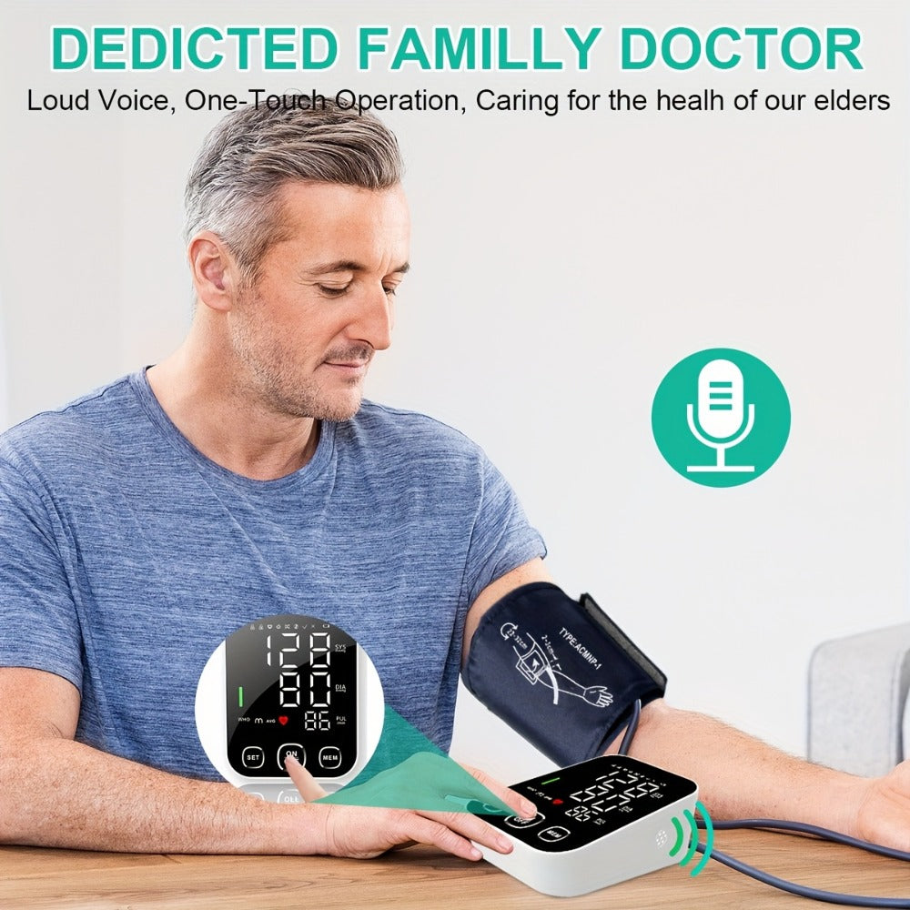 Blood Pressure Monitor for Upper Arm, 4.5-Inch Backlit Display with Voice, 2 x 99 Memory and Large Cuff