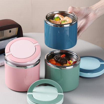 Stainless Steel Lunch Box 630ml Leakproof Stackable Thermal Bento Box with Handle 304 Steel Heat Cold Insulation Container for School Office