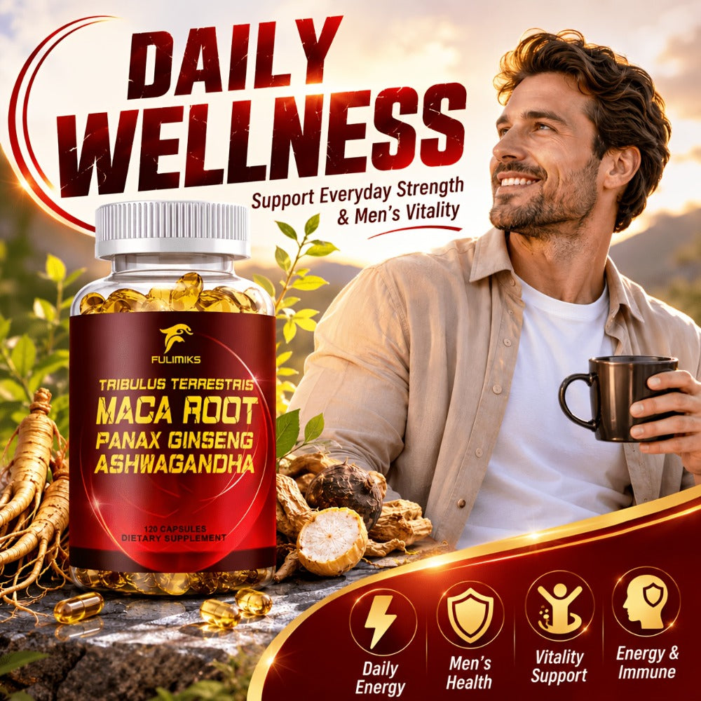 Tribulus and Maca Men's Health Supplement Vegetable Capsules, 120 Count in One Labeled Bottle