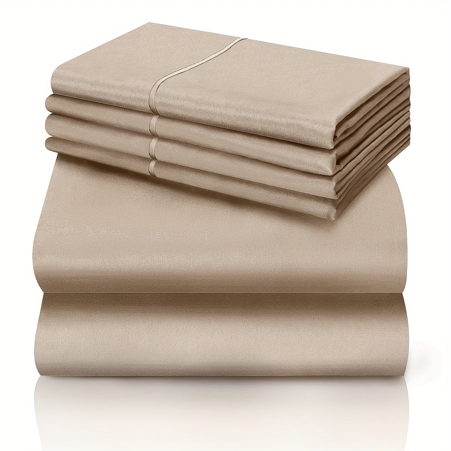Bed Sheet Set California King 6-Piece Microfiber with 18-Inch Pocket and Sixteen Solid Color Choices
