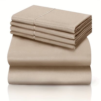 Bed Sheet Set California King 6-Piece Microfiber with 18-Inch Pocket and Sixteen Solid Color Choices